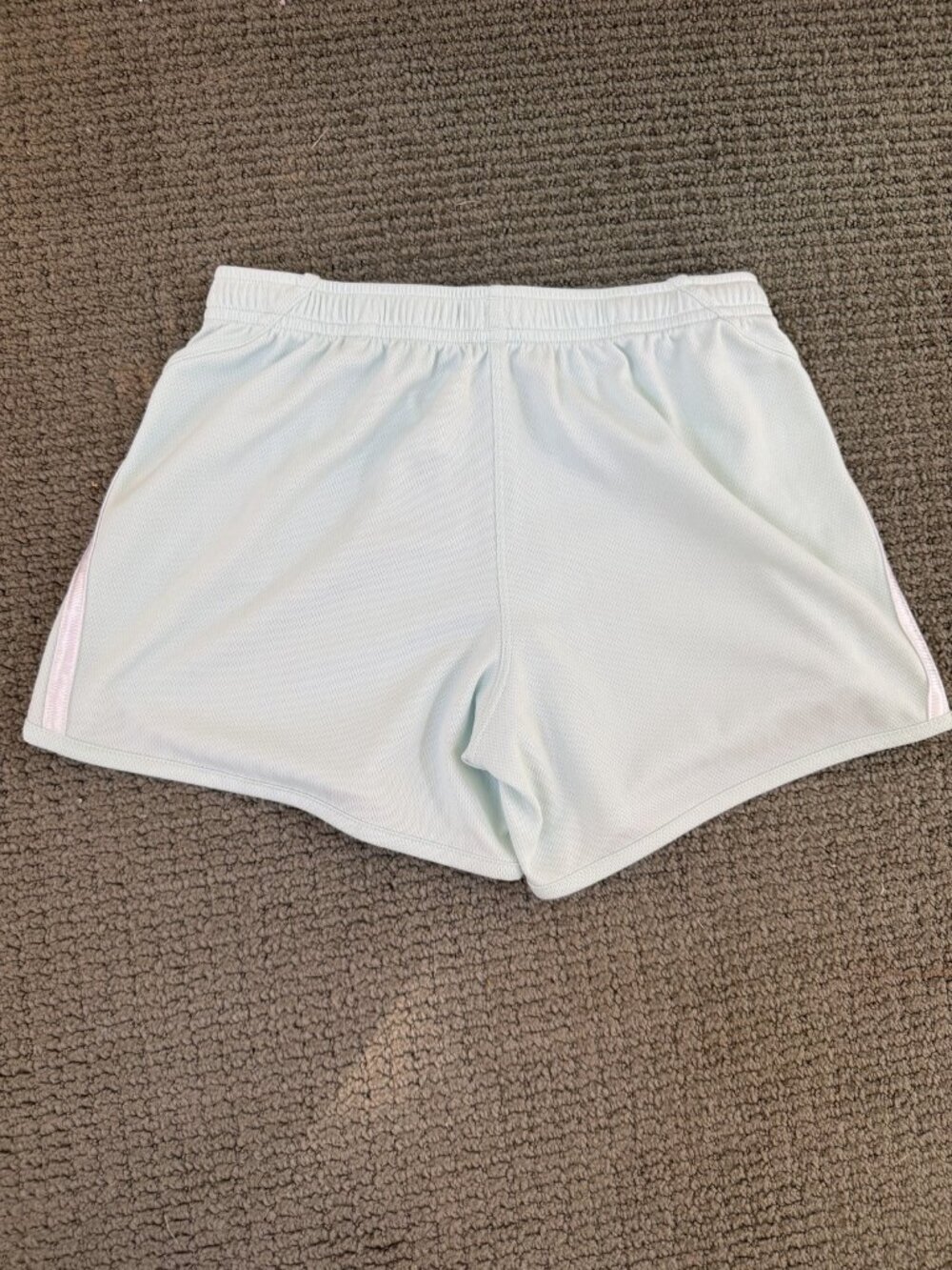 adidas 3-Stripes Shorts S Mint Aqua White Y2K Athletic Running Gym Pastel - Picture 2 of 5